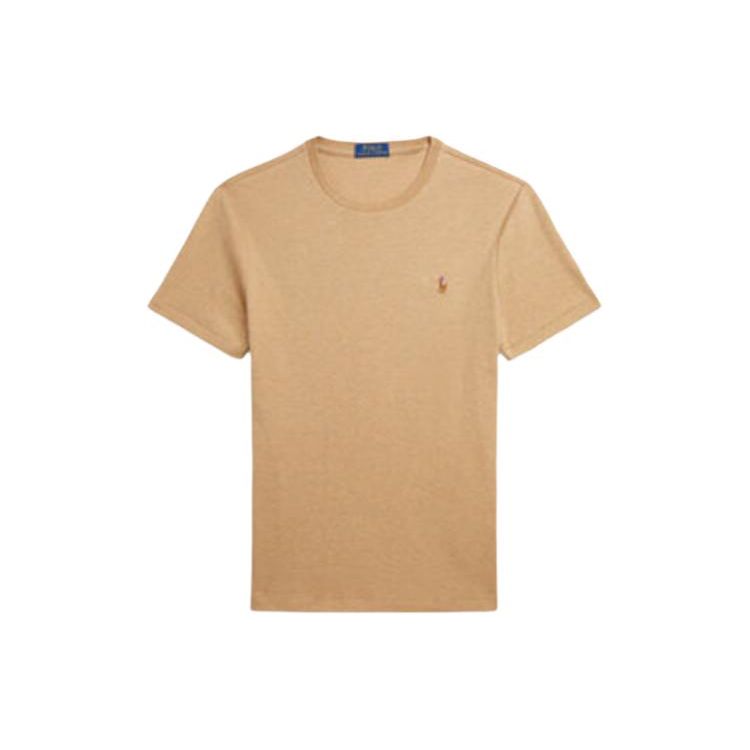 Polo Ralph Lauren Solid Casual Short Sleeve Crew Neck T-Shirt Men Tops Beige 710740727-072
