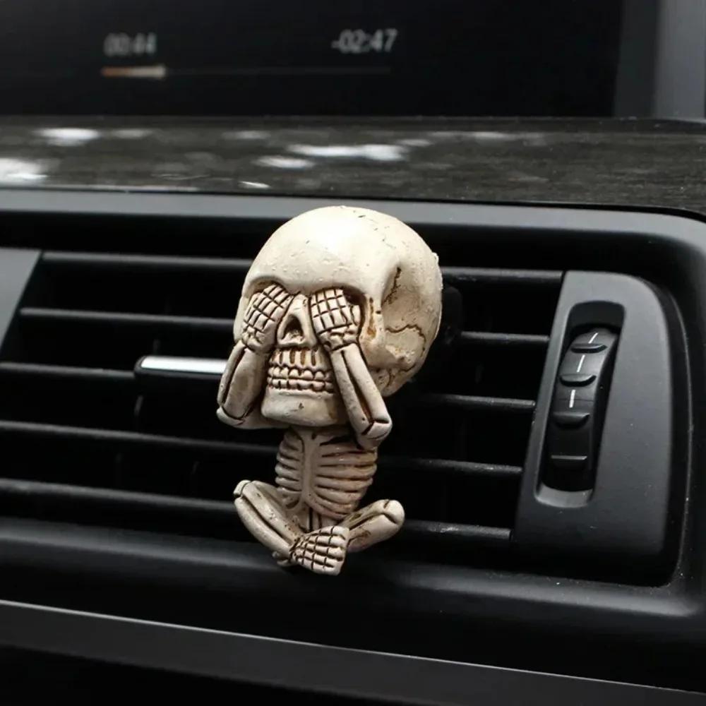 Car Air Outlet Aroma Car Perfume Tablet Car Decoration Halloween Car Decoration Skull Aromatherapy Clip