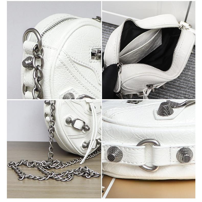 Mini Love Bag Sweet Cool Spicy Girl Style Rivet Locomotive Bag Women's Genuine Leather Diagonal Straddle Chain Bag