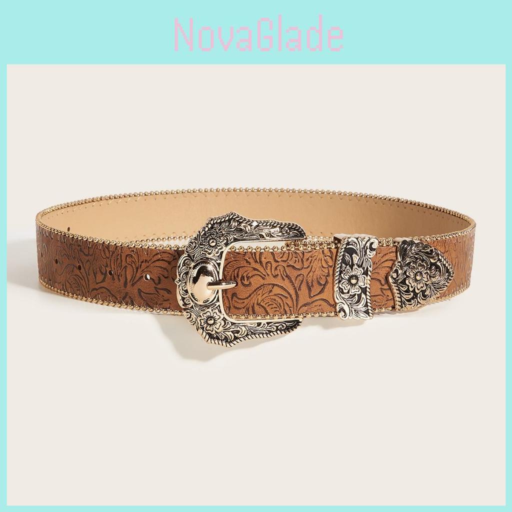Punk Style Pu Leather Belt With Metal Buckle For Casual Youth Fashion