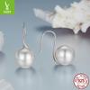 S925 Sterling Silver Bead Stud Earrings Simple Ins Cold Wind, Women'S French Pearl Earrings