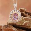 Natural Topaz Amethyst Citrine Necklace Women'S S925 Sterling Silver Jewelry Retro Hollow