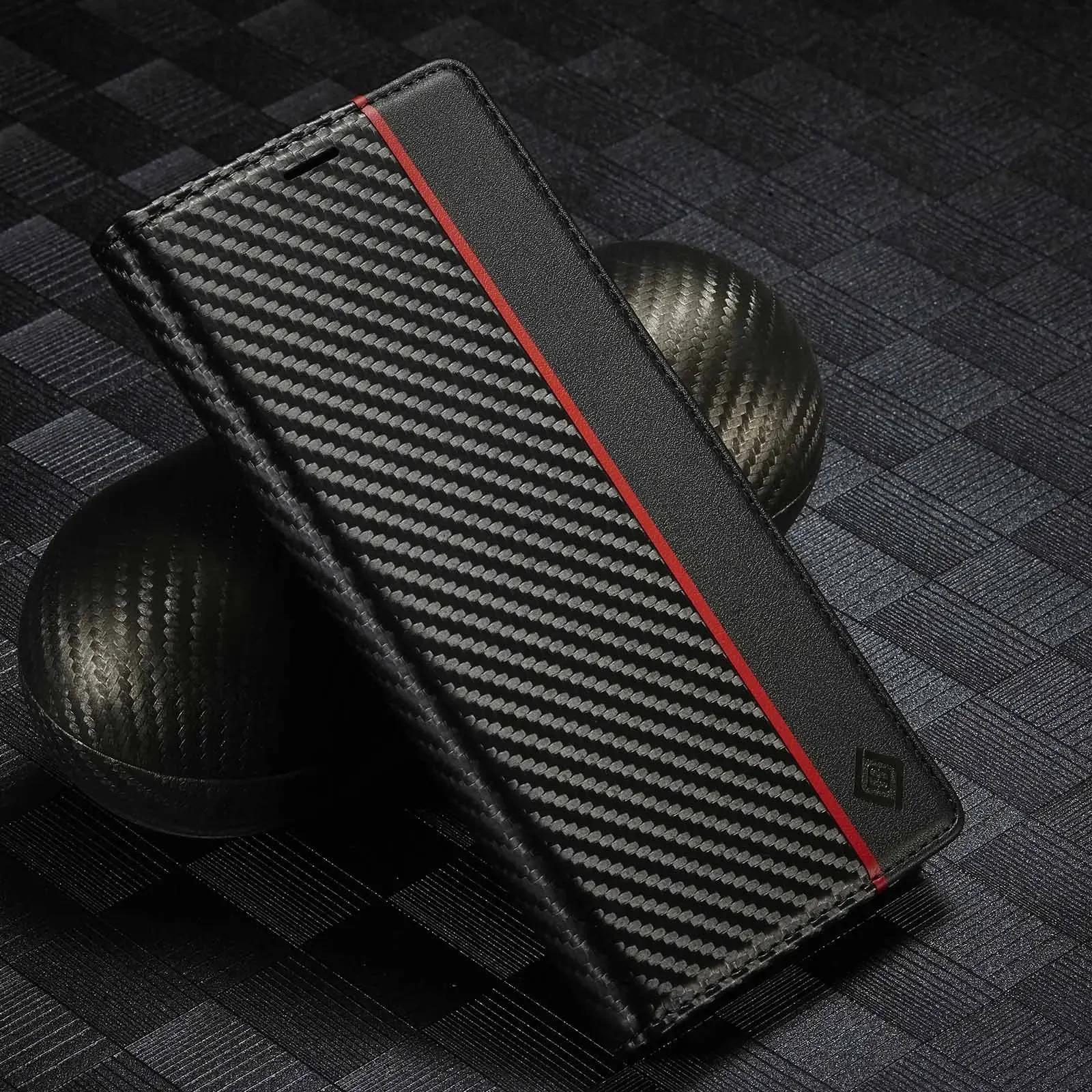 

Carbon Fiber Leather Phone Case for Samsung S25 Ultra S24 FE S23 S22 S21 Plus A56 A36 A26 A16 A55 A35 A15 Magnetic Wallet Cover For Samsung Galaxy S21 FE