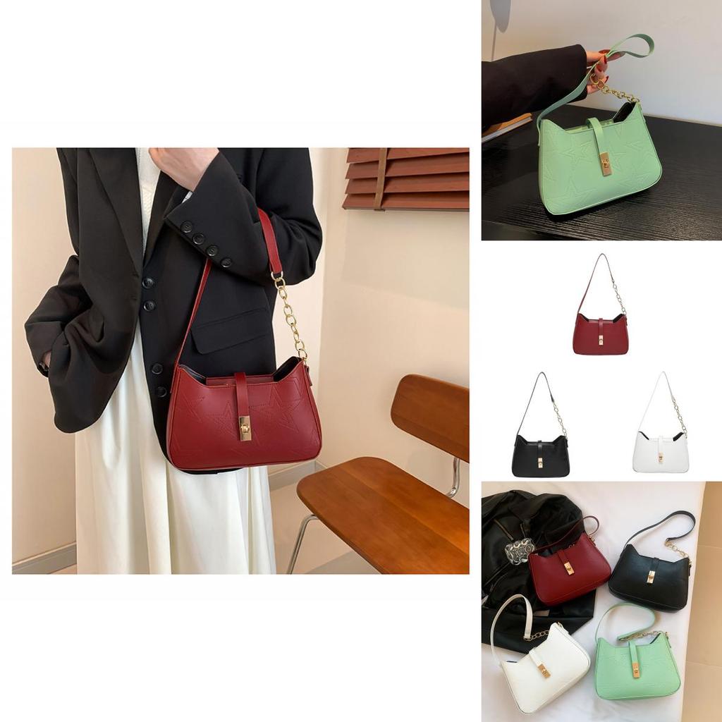 2024 Summer New Solid Color Simple Armpit Bag Street Style Pu Shoulder Bag