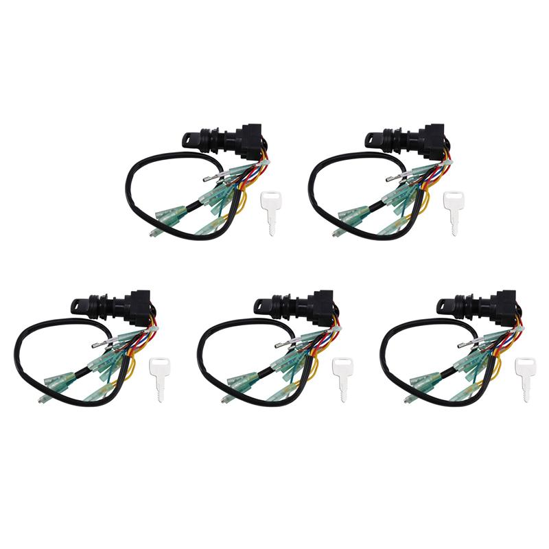 5X Ignition Switch Key Assy For Outboard Motor Control Box 703-82510-43-00 black  green
