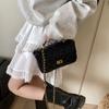 New fashion embroidered thread patent leather rhombus chain bag portable shoulder crossbody trendy women's bag