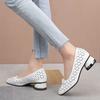 Fashion GKTINOO 2025 Summer Fashion Ladies Shoes Hollow Women Casual Med High Heels Tenis Feminino Genuine Leather Sandals Plus Size