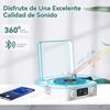 Reproductor de Vinilo Waves Altavoz Bluetooth con Ruido Blanco Tocadiscos Retro Altavoz Ayuda para Dormir Altavoz con Forma de Vitrola con Luz RGB