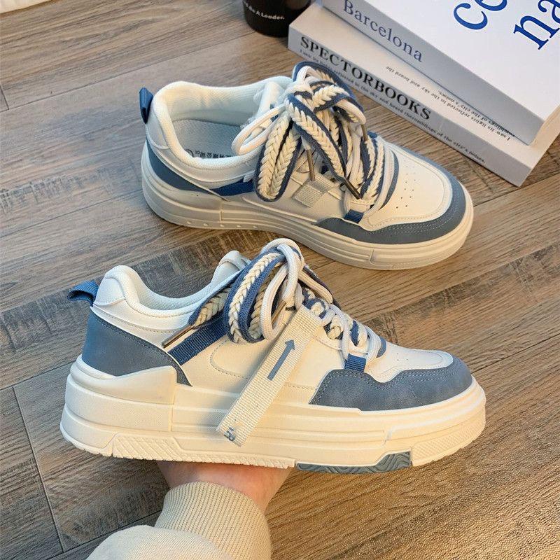 Fashion White Women Platform Sports Shoes Sneakers Kawaii Vintage Vulcanize Casual Korean Fashion Tennis Female Flats Vulcanize Shoes