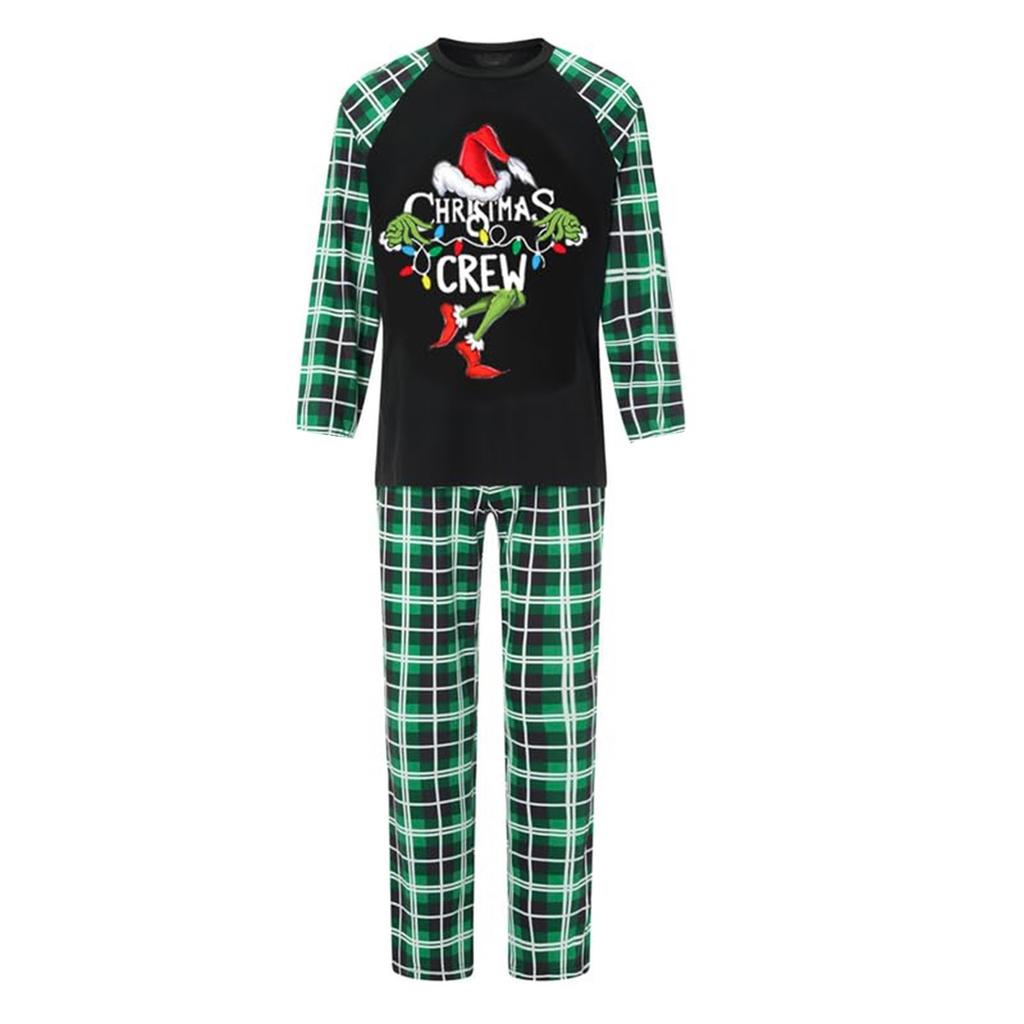 Print Cute Family Set Pajamas, Home Clothes, Family Set Long Sleeve Top Pants Set