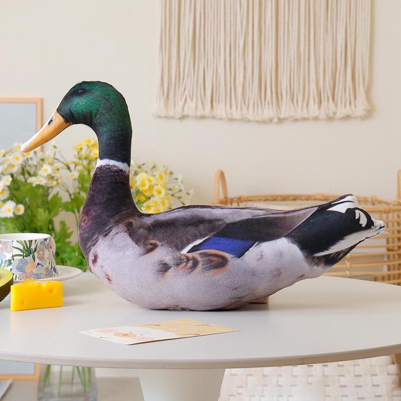 Simulation 3D Vogelkissen Gans Huhn Hahn Henne Ente Taube Papagei Fasan Mandarinente Kissenkissen Heim Sofa Dekor