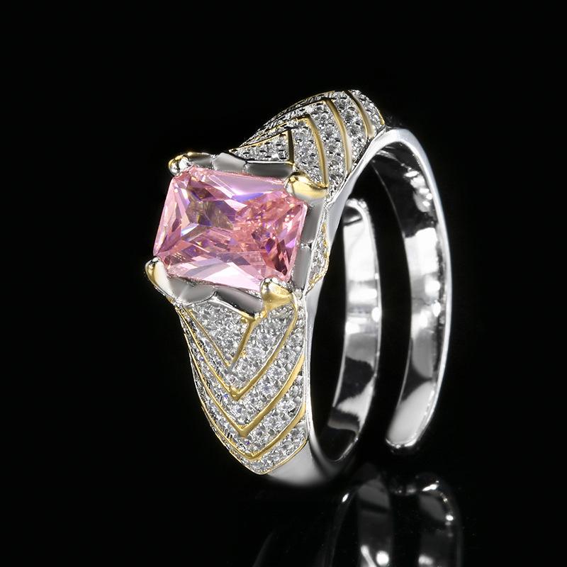 Jewelry Ring Inlaid With Red Corundum Zircon Ring Women'S Light Luxury Premium