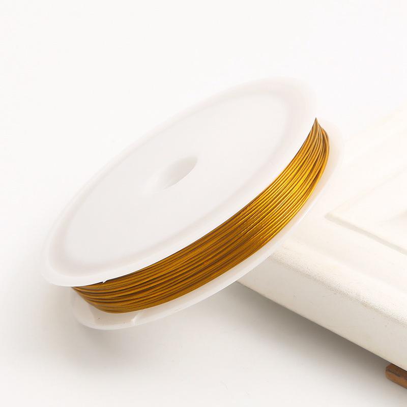 Golden Natural Steel Wire, 0.3-1mm, for DIY Beading and Jewelry Making