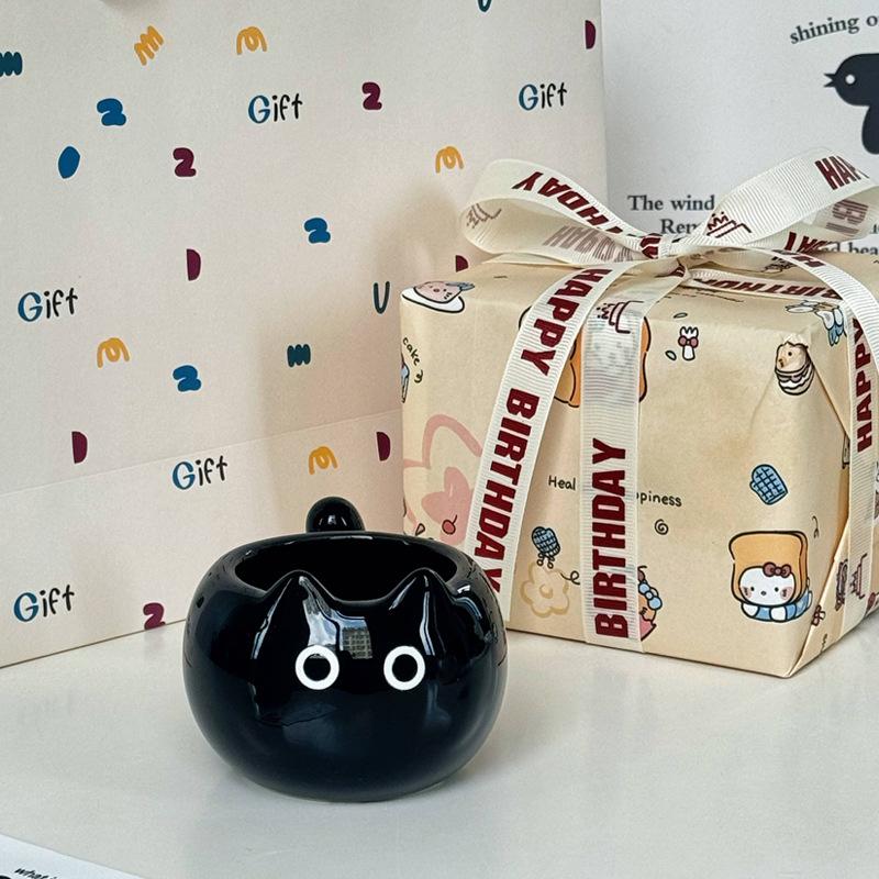 High-value birthday gift, cute Siamese cat ceramic mug, gift box for men, women and sisters and children