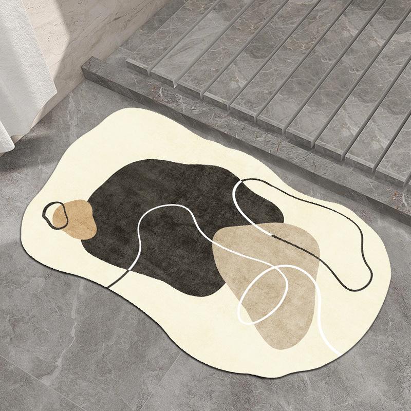 

Коврик для пола Ins Wind Diatom Mud для ванной комнаты, поглощающий влагу, быстросохнущий, противоскользящий, для ног, для ванной комнаты, легкий в уходе, износостойкий коврик для пола 40 * 60cm