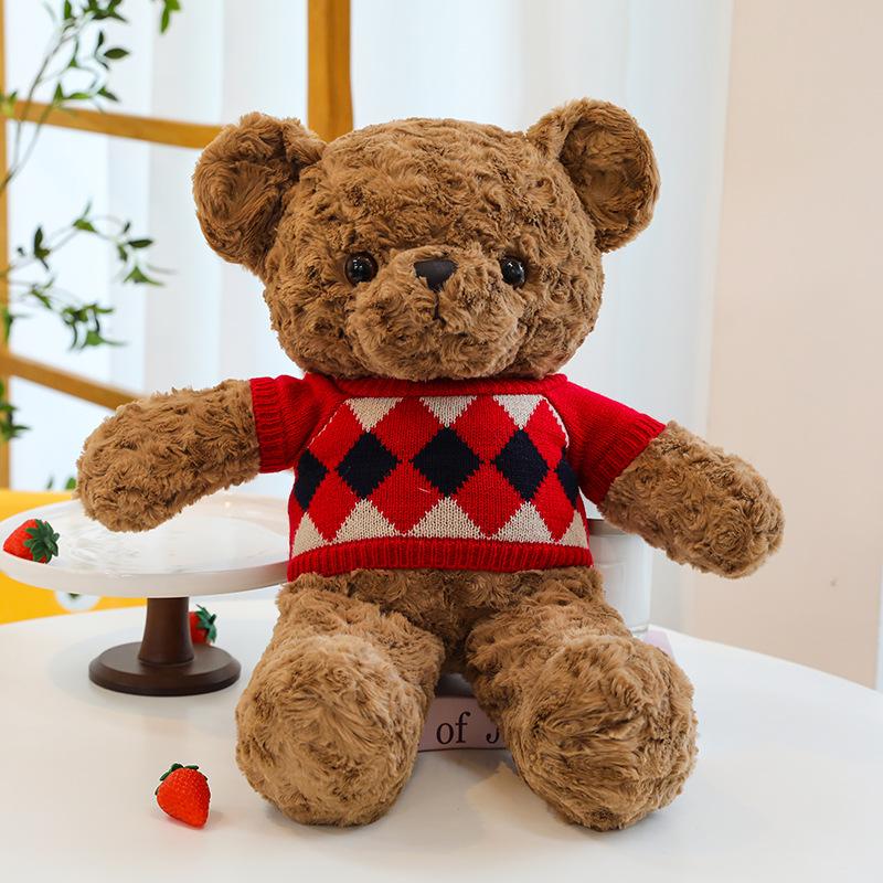 Sweater Teddy Bear Doll Plush Toy Large Hug Bear Soothing Bear Brown Bear Valentine's Day Gift