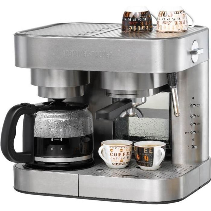 Rommelsbacher Machine À Expresso EKS 3010 Machine À Café Machine À Café 2-en-1 1,5 L Semi-automatique