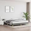 VidaXL Bed Frames with Headboard Slat Base Upholstered Bed Slat Frame Double Bed Adult Bedroom Furniture Grey 347432