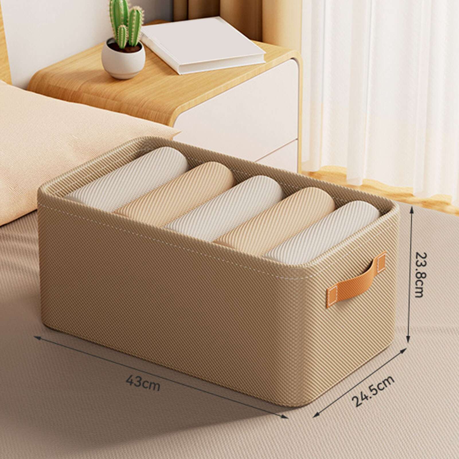 

Ящик для хранения одежды складной большой емкости из нетканого материала с ящиком для одежды большой цвет хаки 16.9 X 9.6 X 9.4in