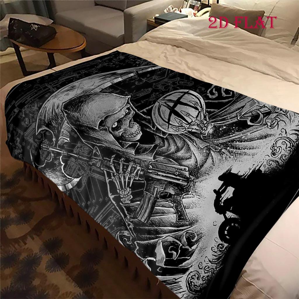 Reaper's Rebellion: Sons Anarchy Blanket Suitable for All Seasons Soft and Comfortable Office Rest Blanket Sheet Digital Printing