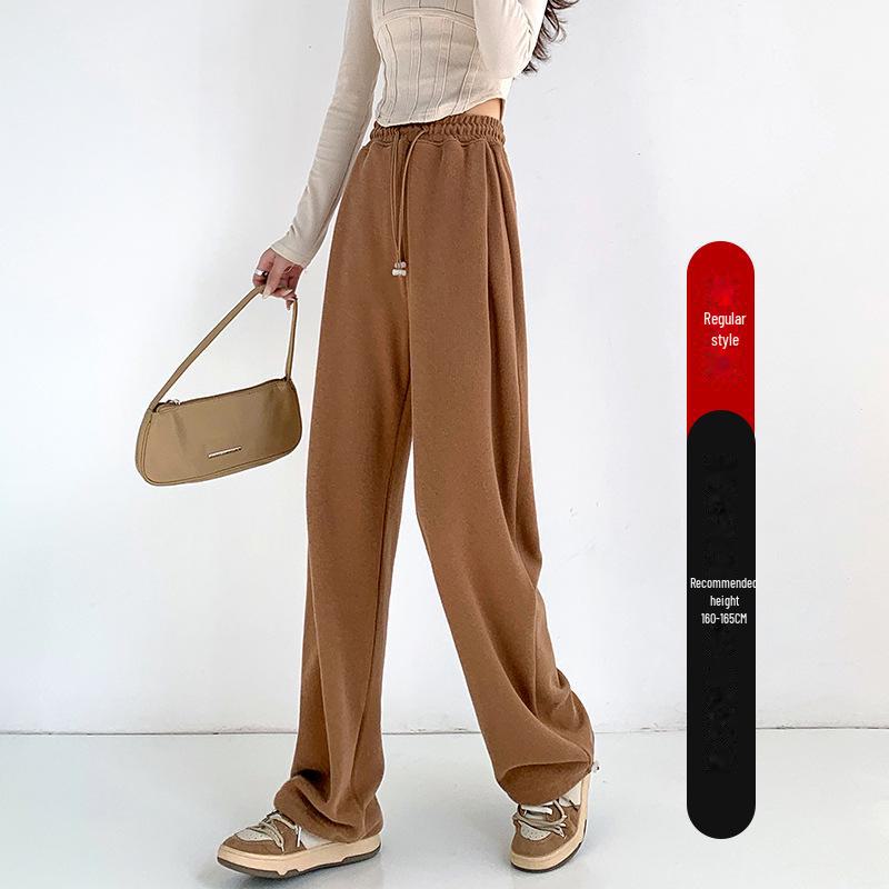 Women's American-Style High-Waist Wide-Leg Drawstring Sweatpants, 2024 Autumn Collection