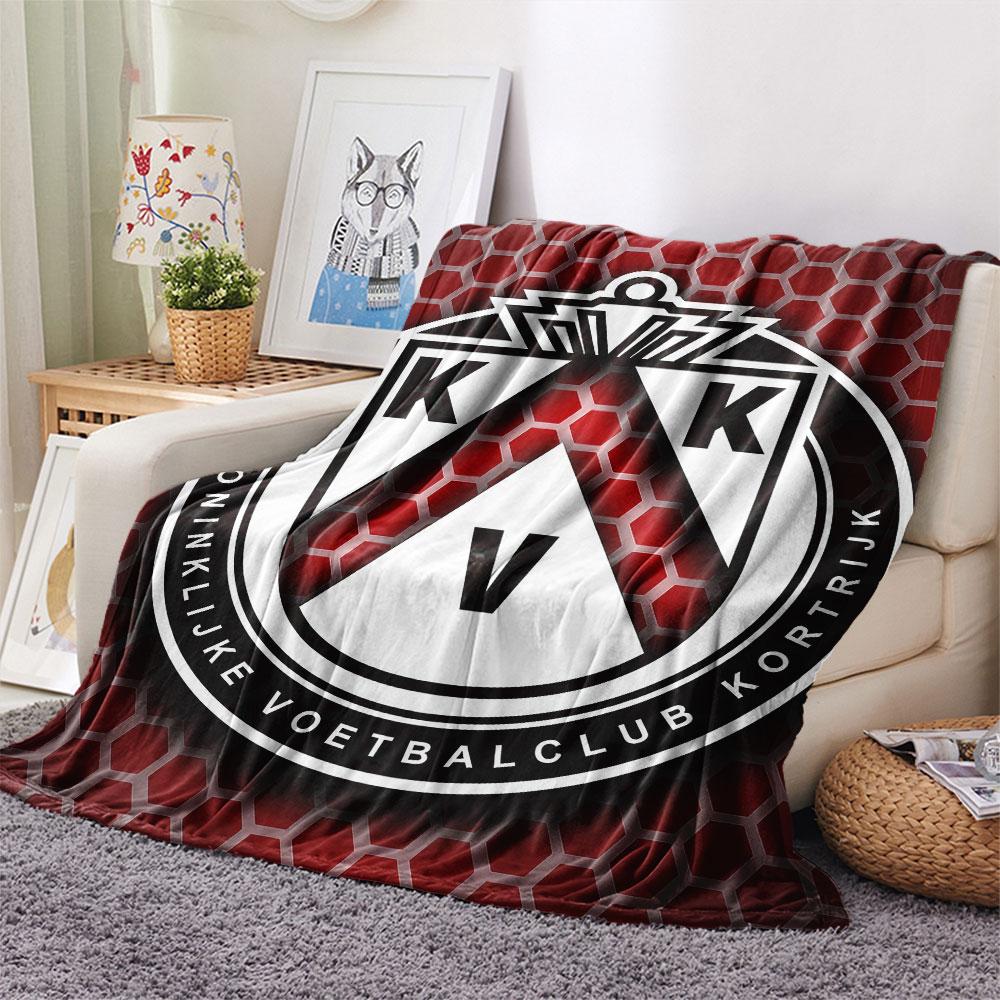 Coperta in Flanella con Logo Kortrijk, Alta Qualità, Confortevole per Tutte le Stagioni, Decorazione per la Casa, Calore e Comfort
