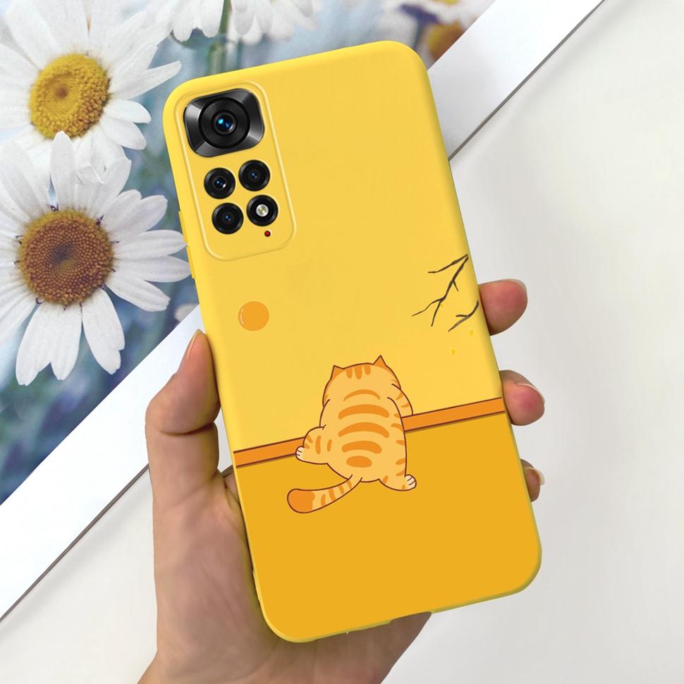 Phone Case For Xiaomi Redmi Note 11 Cover Cat Colorful Case Silicon Soft For Redmi Note11 Note11 4G Shockproof Protection Cover