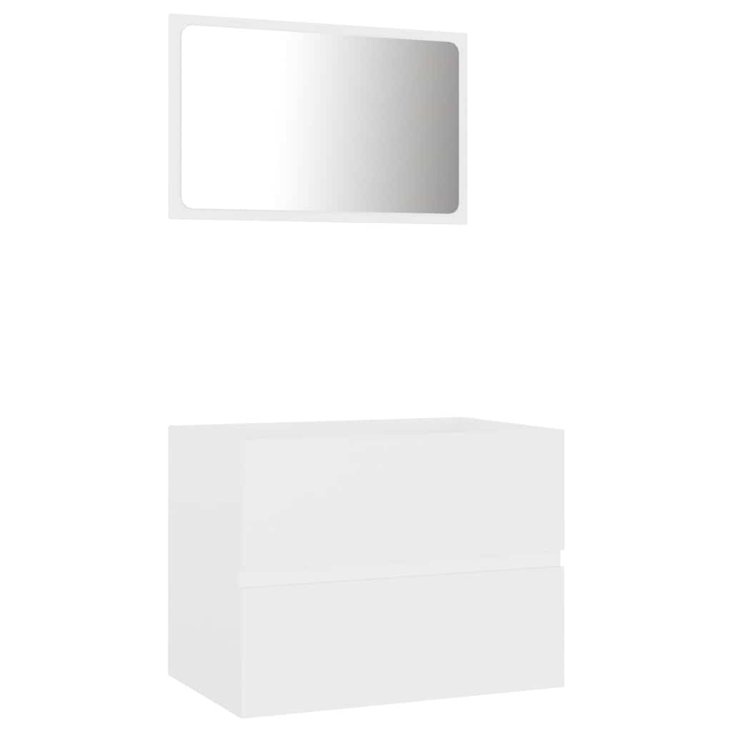 2-teiliges Badmöbel-Set, Badspiegel und Waschbeckenschrank-Kombination ohne Waschbecken