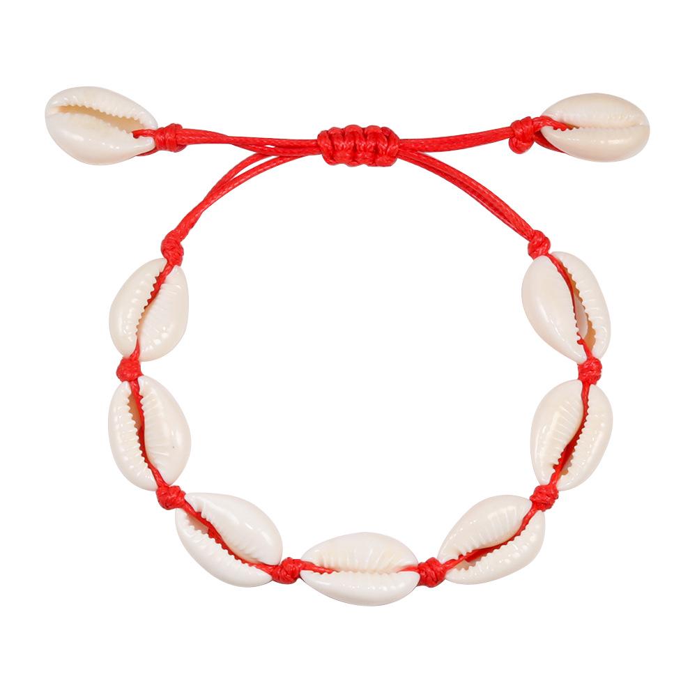 Personalized Adjustable Woven Bracelet with Geometric White Shell Pendant for Men and Women