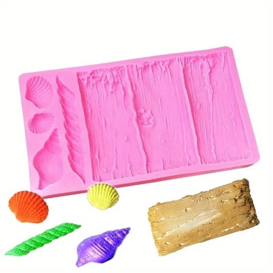 1 Pcs New Retro Bark Conch Silicone Fondant Mold Diy Chocolate Baking Cake Border Decoration Mold New