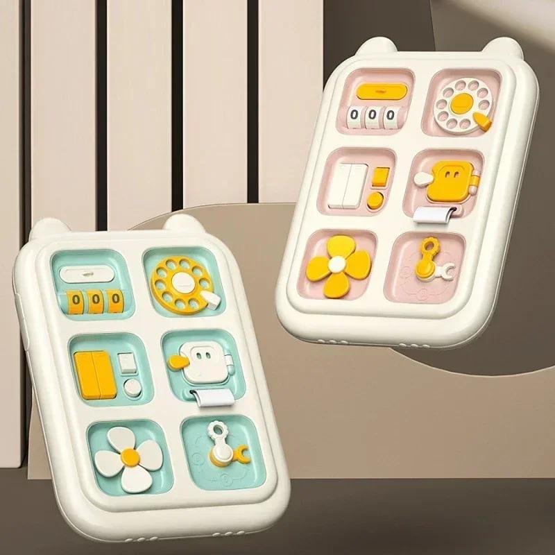 New 6 In 1 Montessori Educational Toys Sensory Busy Board Baby Practice Skills Drawer Mirror Fidget Educational Toy for Girl Boy