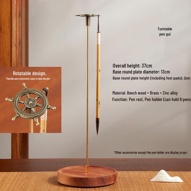 Solid Wood Calligraphy Brush Stand: Multifunctional Brush Holder for Beginners