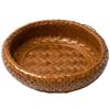 Handwoven Bamboo Retro Snack Basket and Plate for Picnic and Storage
