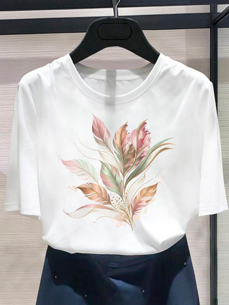 (Asian Size) cute letter 90s T shirt Print Women's Top O-neck Short Sleeve T-shirts Fashion Female Casual Clothing Graphic Tee