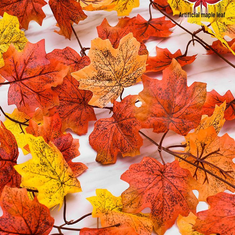 Red Maple Leaf Autumn Vine: Artificial Flower Wall & Ceiling Decor
