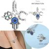 Authentic Original Authentic Copper Metal Metal Charm Bead Component Bead Component Blue Hand Clover Horseshoe Pendant Bead Component Compatible With