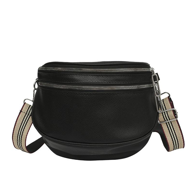 

Элегантные однотонные поясные сумки для женщин, роскошные поясные сумки на цепочке с застежкой-молнией, женская поясная сумка, женская сумка через плечо 24x9x20cm чёрный