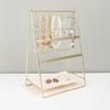 6 Layer Elegant Gold Finish Earring Bracelet Display Stand Iron Desktop Organiser for Vanity Countertop