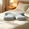 Cervical Support Pillow with Ice-Silk Cover Contoured for Bedroom, Back Sleepers