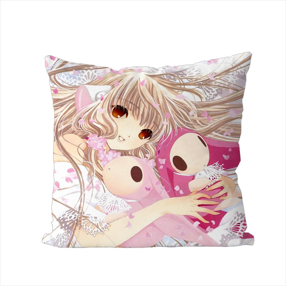 ANIME CChobits Pillow Case For Car Sofa Decorative Home Doublesided Print Plush Square Throw Pillow Cushion Cover