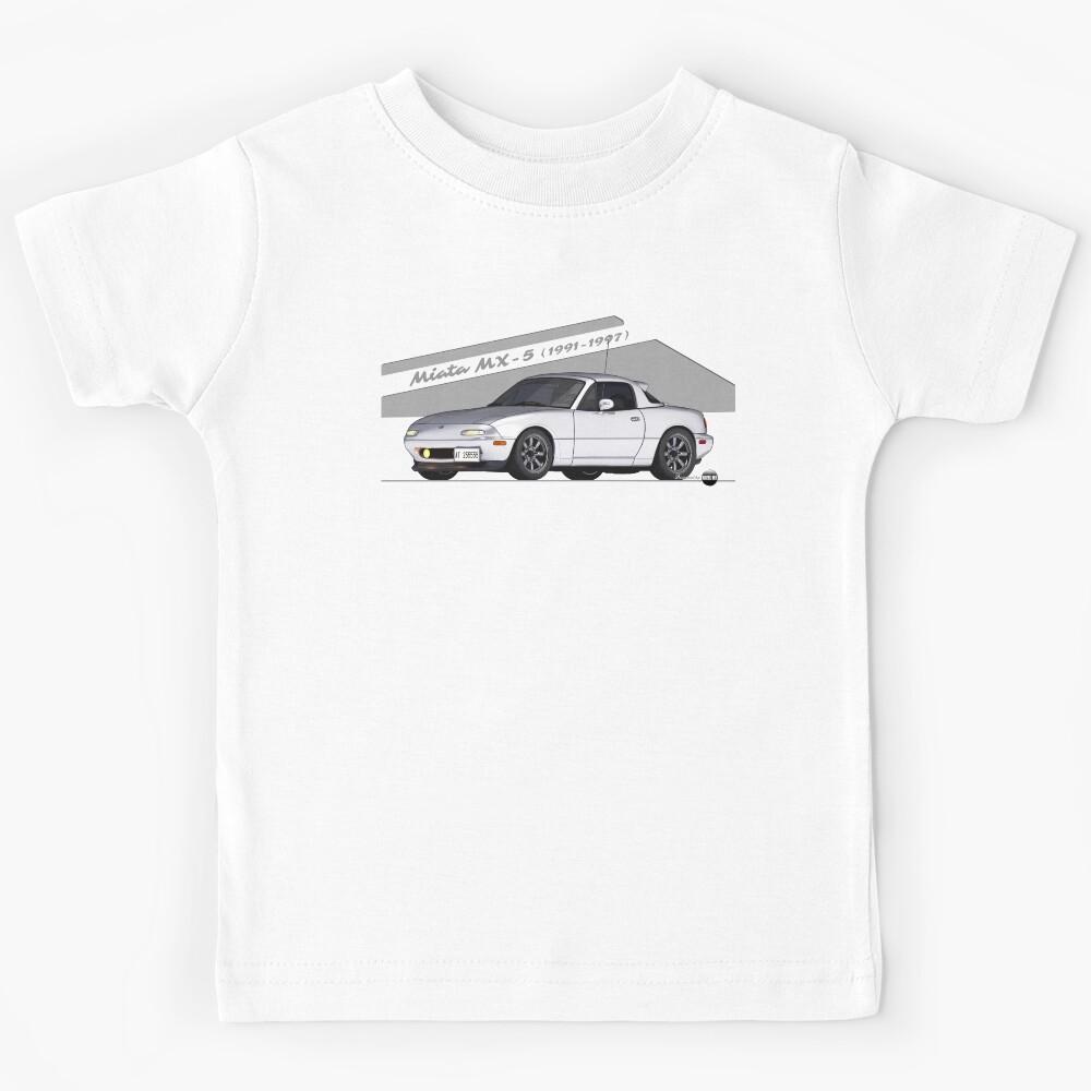 Miata - MX-5 NA 1991-1997 (Crystal White) - Small Car, Big Smile Kids T-Shirt 100