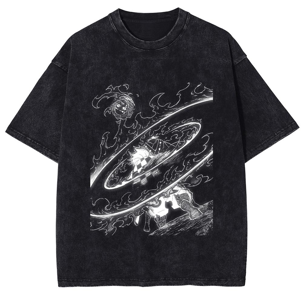 Kanroji Mitsuri Kawaii Graphic T-shirt Anime Demon Slayer Tshirt Men Women Washed T Shirts Harajuku Male Manga Cotton Tops