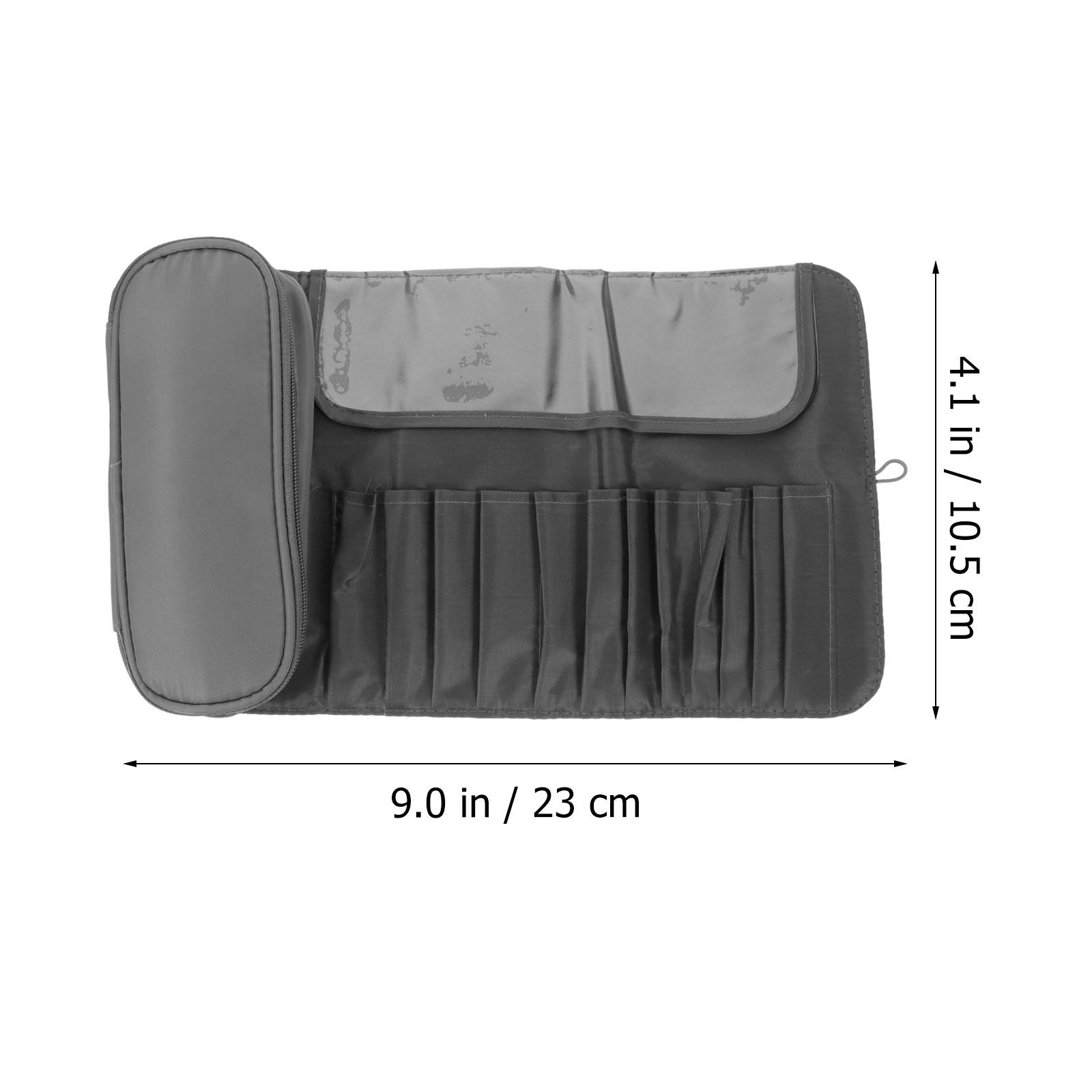 Makeup Brush Storage Pouch Folding Organizer Portable Brush Holder Rolling Travel Bag Portable Makeup Bag серый
