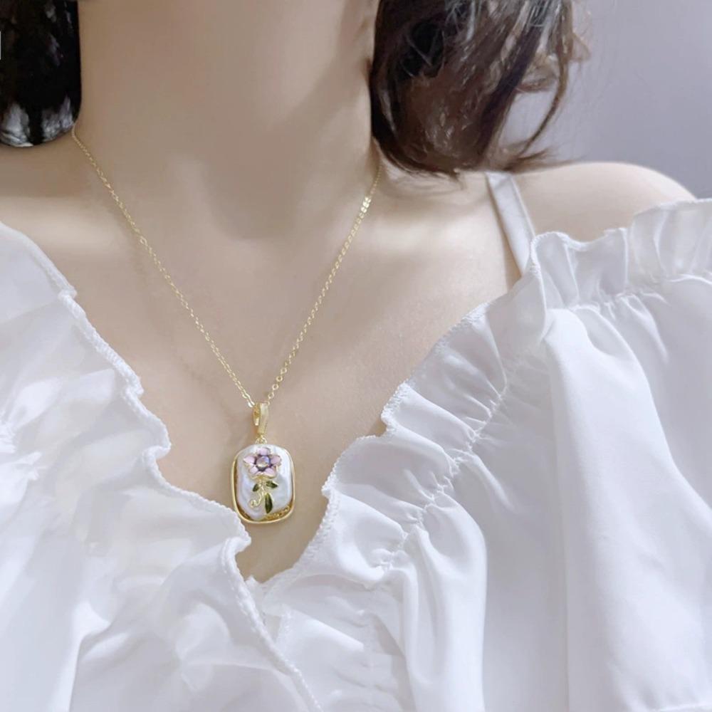 Women Jewelry Flower Stud Earrings Light Luxury Sweet Earrings Choker Flower Necklace Women  Female