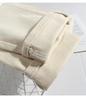 Colores Claros Principios de Otoño Beige Jeans Sueltos de Cintura Alta para Mujer - Pantalones Rectos Tipo Cigarrillo de Longitud 7/8