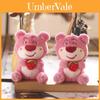Adorabile Portachiavi Orsetto di Peluche Rosa Carino Ciondolo a Forma di Fragola per Borsa per Ragazze
