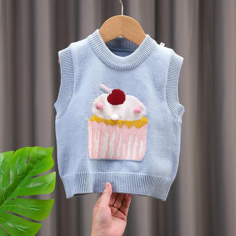 

2025 Encore Kids Knit Vest: Stylish Infant Sleeveless Cardigan for Spring & Autumn 100cm озеро синього кольору