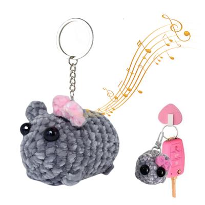 Сумний плюшевий брелок із сумним хом’яком, в’язаний гачком ляльковий брелок ручної роботи з бантом, емоційний шарм