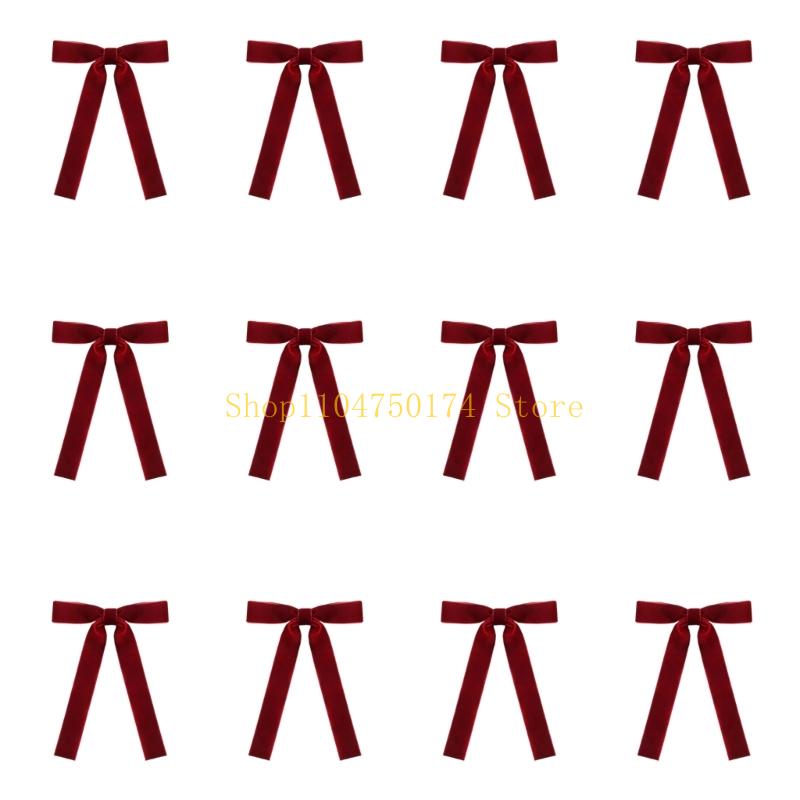 Elegant Velvety Twist Bowknot Christmas Tree Ornament Velvety Holiday Decors For Festival Home Office Decors top sale