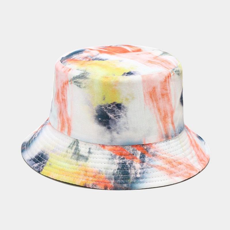 Cappello a secchiello da pesca parasole da esterno per donna uomo arcobaleno reversibile